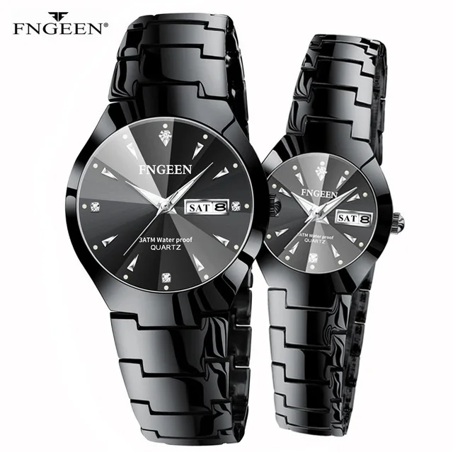 2024 FNGEEN 5808 Relogio Feminino Couple Watch Men Quartz watch for Lovers Luxury Womens wristwatch Stainless Steel Waterproof