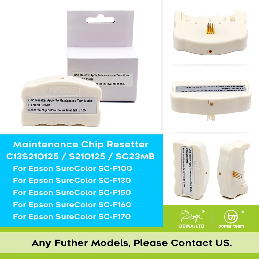 C13S210125 Replacement Maintenance Ink Tank Chip & Resetter for Epson SureColor F170 F100 F130 F160 Printer Waste Ink Collector