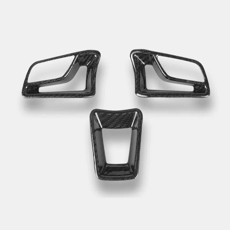

3pcs Real Carbon Fiber Car Steering Wheel Panel Sticker Cover Moulding Trim for Porsche Macan 2014 2015 2016 2017 2018 2019 2020