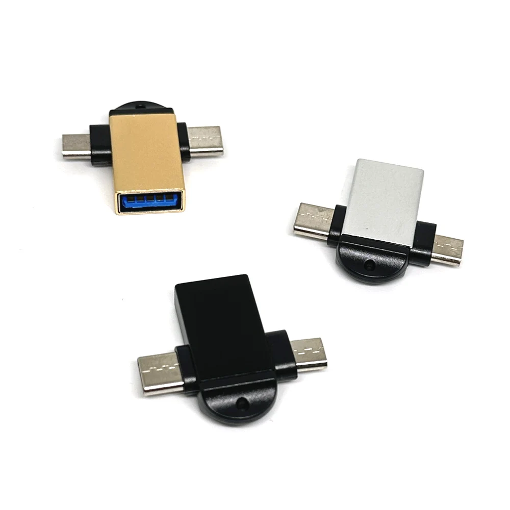 OTG Adapter Cable Lighting 2 In 1 Type C Micro Usb To Usb 3.0 Converter Android Data Transfer Adapter Type C Otg Connector