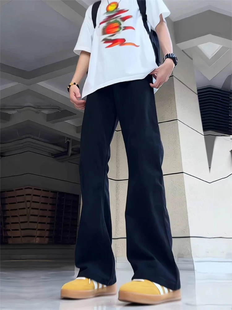 

Джинсы Cleanfit Bla Soft Denim для мужчин, прямые брюки в стиле High Street, расклешенные, повседневные, однотонные, для осеннего сезона