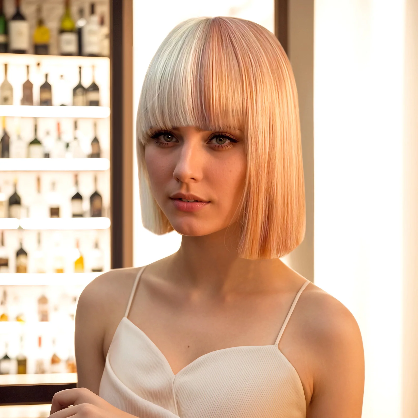 

WIND-FLYING-10-Inches-Bob-Wig-With-Bangs-Pumpkin-Head-Beige-Brown-Shoulder-Length-Synthetic-Wig-Use-Short-Straight-W