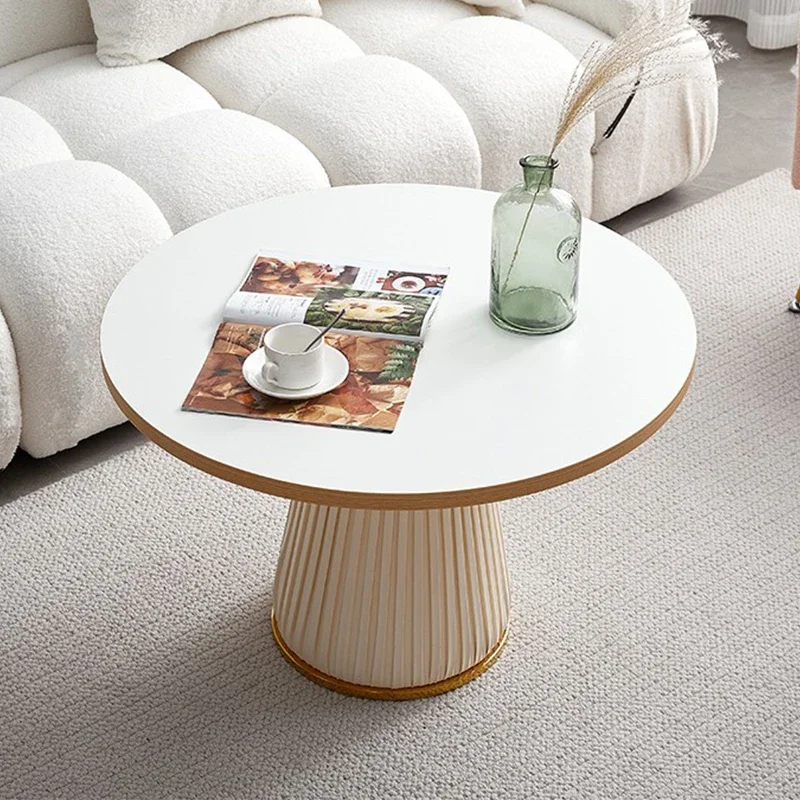 

Coffee Table Small Apartment Light Luxury Modern Living Room Circle and Creative Ins Internet Celebrity Solid Wood