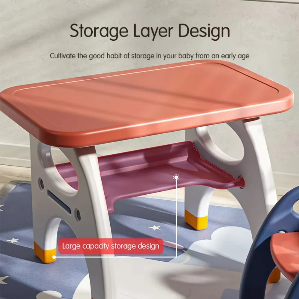 Hot Sale 1 MOQ Baby Foldable Plastic Homework Desk Nordic Children Furniture Study Tables and Chair Set for Kids Bedroom
