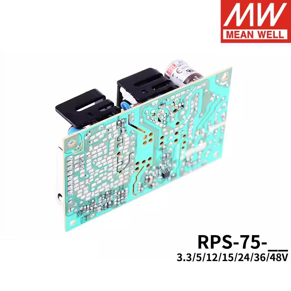 MEAN WELL-fuente de alimentación conmutada médica, RPS-75-5, RPS-75-12, RPS-75-15, RPS-75-24, RPS-75-48, tipo PCB, corriente de baja fuga