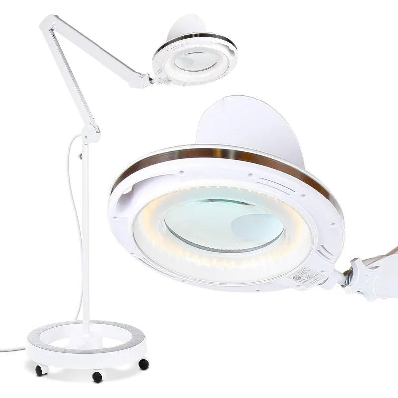 

Лупа Brightech LightView Pro с подсветкой и подставкой, увеличительный торшер с 6-колесным подвижным основанием для лица