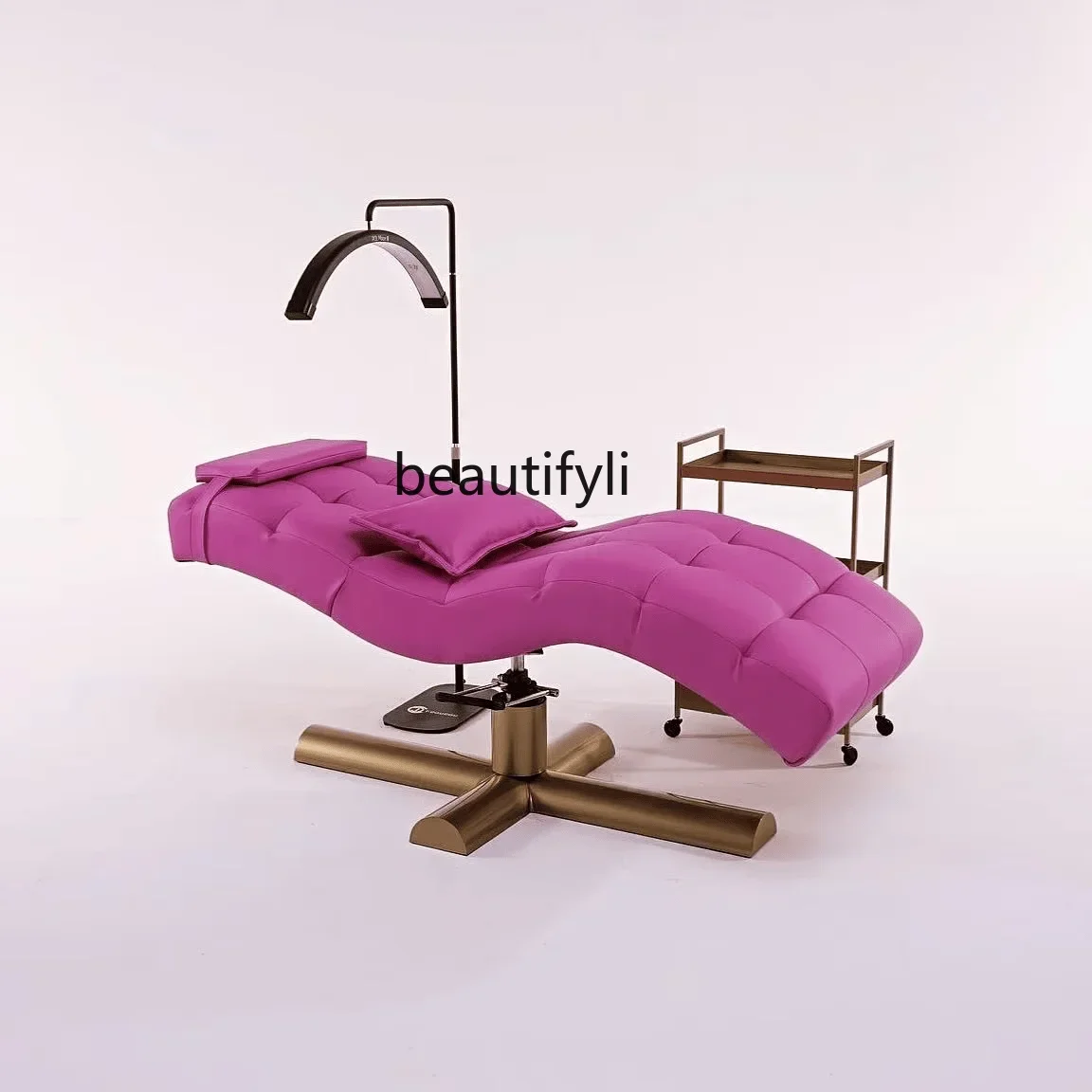 

Beauty bed Spa massage S-shaped eyelash pattern embroidery face bed height head adjustable