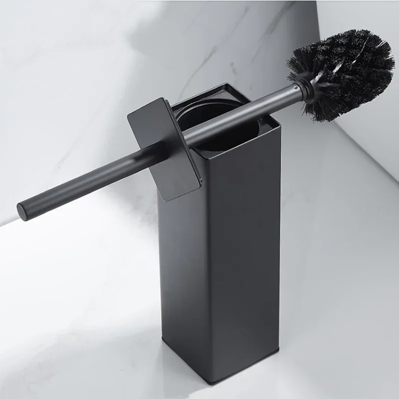 

Bathroom Toilet Brush Holder Set Stainless Steel Black Square Cleaning Tools Vertical Toilet Brush Bathroom Cleaning Accessories