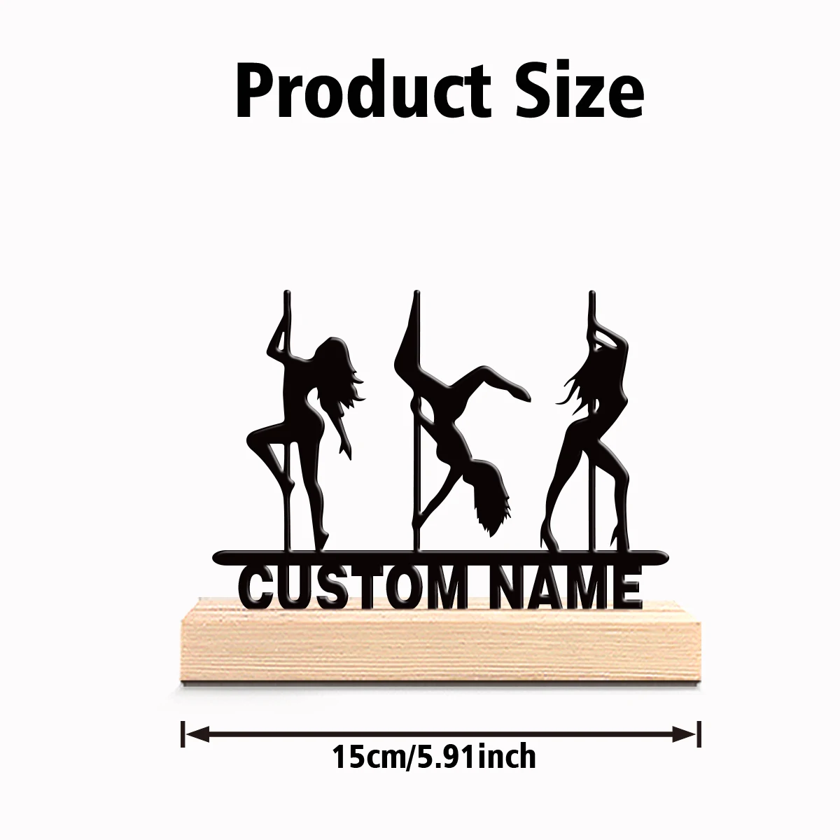 1pc Fashion Personalized Custom Pole dance Metal Art With Wooden Base Tabletop Decoration Cow, Pig, Sheep Tabletop Decor with W