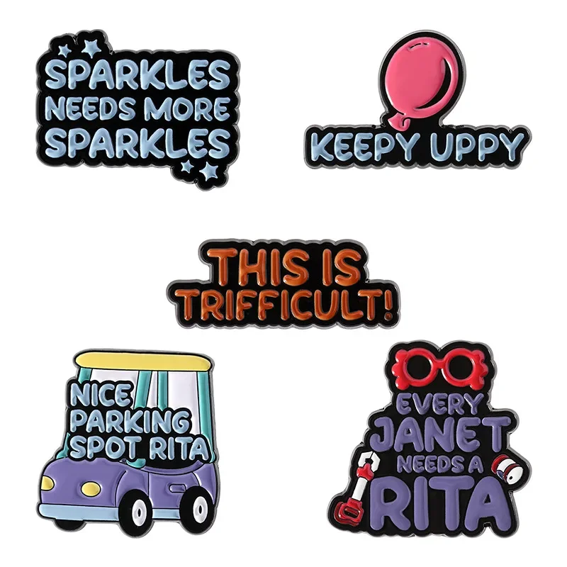 Pins Cartoon Parking Lot Parking Space Personalized English Women's Brooch for Clothes Metal Badge Decoration Pendant Lapel Pin