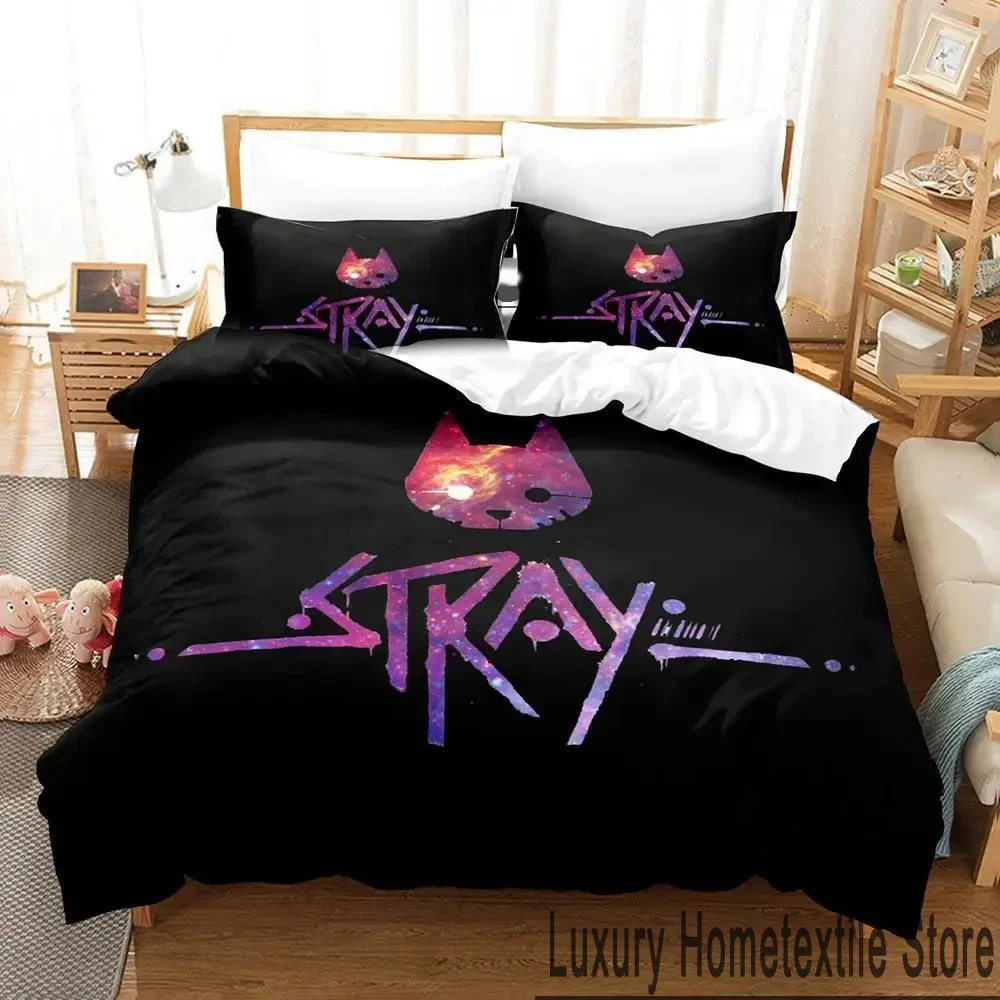 Stray Game Cat and Momo Bedding Set Duvet Cover Bed Set Quilt Cover Pillowcase Comforter king Queen Size Boys Adult Bedding Set