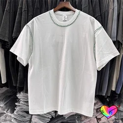 2024 Spring Summer Green Needle Sewing T-shirt Men Women White Oversize Tee High Quality Tops Short Sleeve