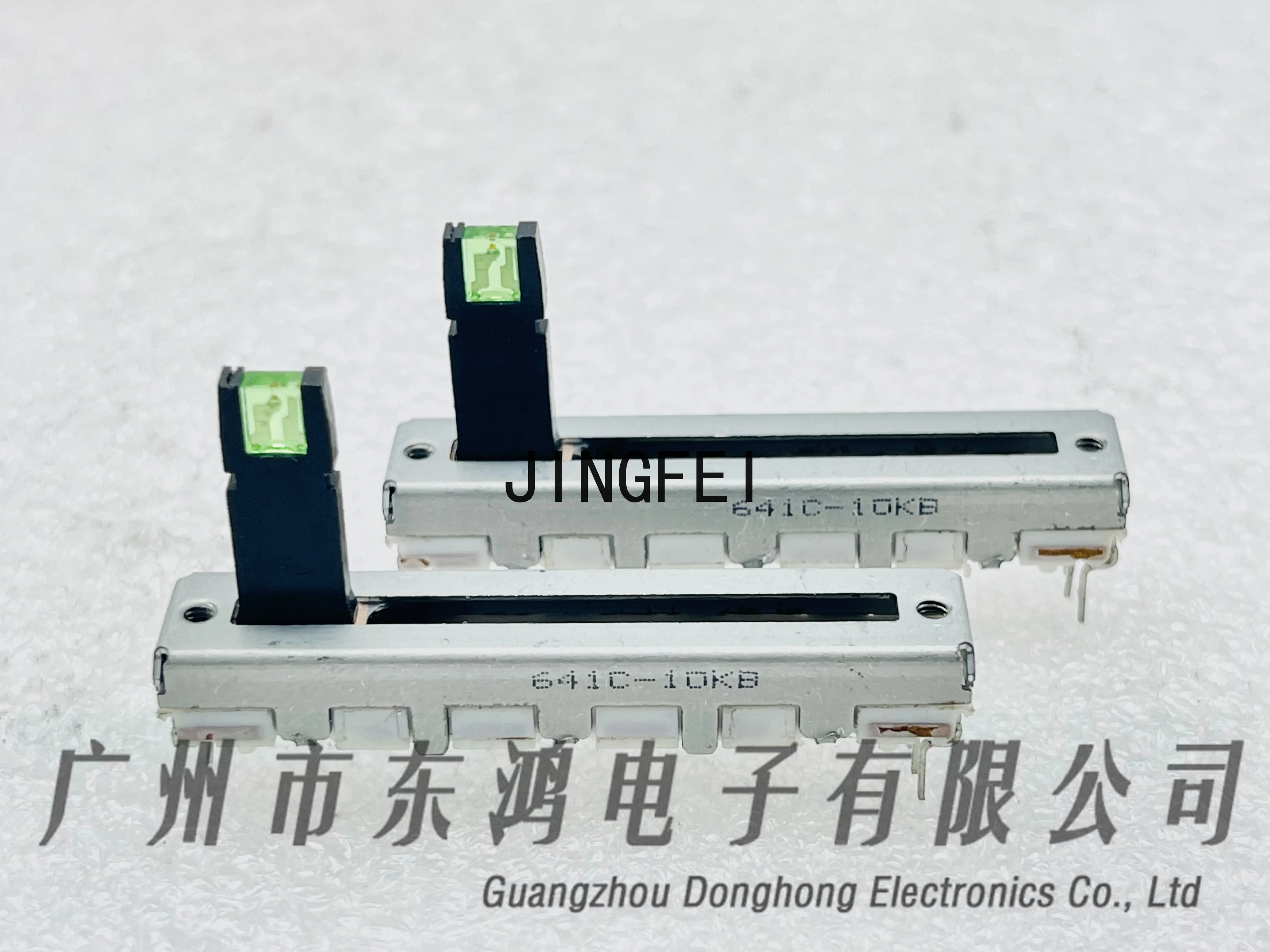 1PCS ALPS RS3011 Single tandem Direct Slip Potentiometer 45mm with green LED light B10K shaft length 15mm