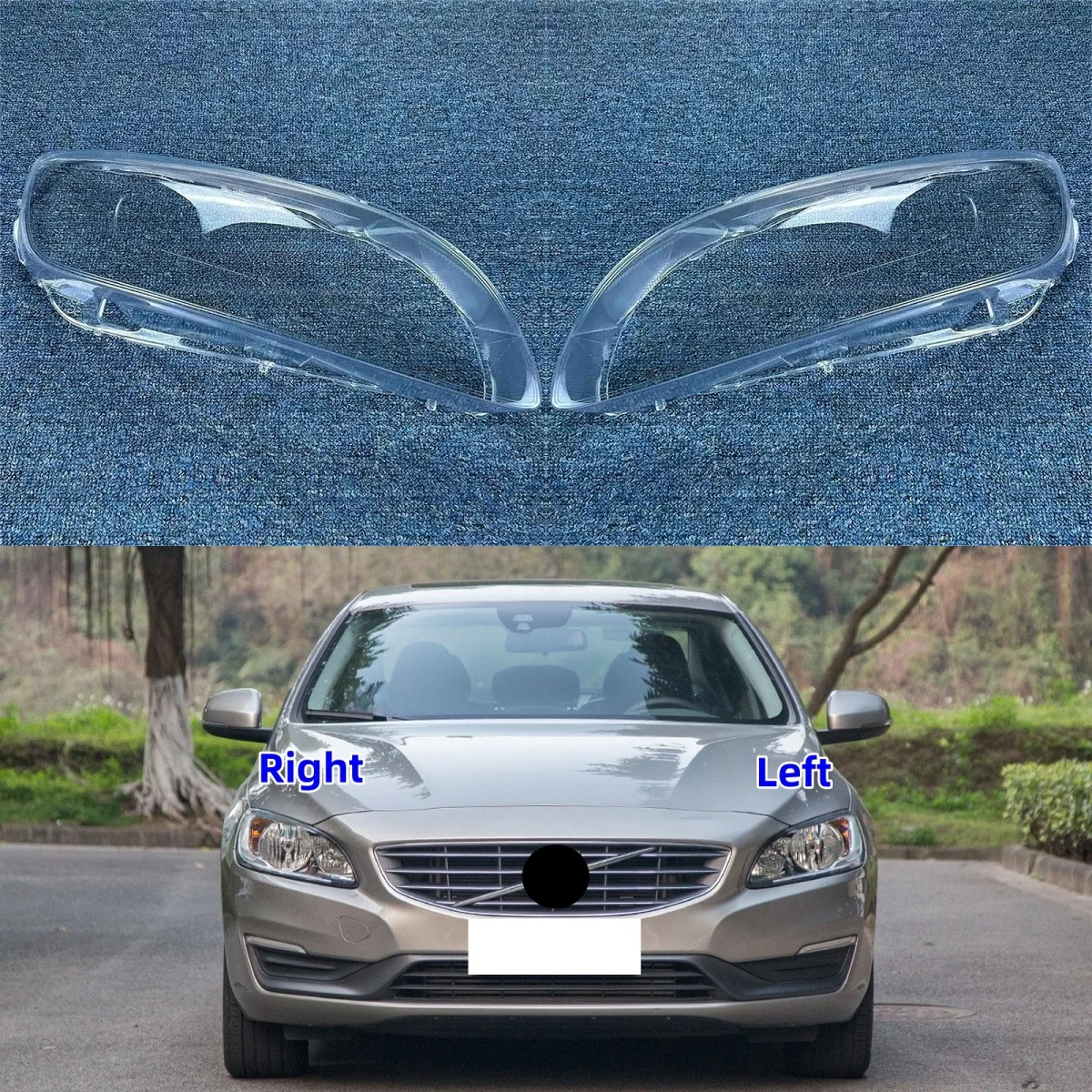 

For Volvo V60 S60 S60L 2014 2015 2016 2017 2018 2019 Car Headlight Lens Cover Headlamp Lampshade Front Light Shell Cover