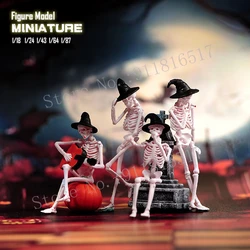 Miniatures 1/87 1/64 1/43 1/24 1/18 Halloween Skeleton Figure Scene Sand Photography Model Festivals Table Ornaments Decoration