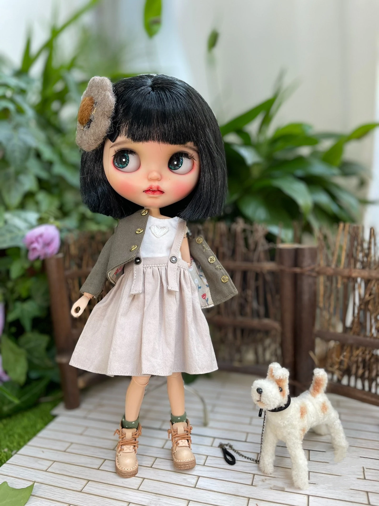 Dula Doll Clothes Dress Lace skirt Army green coat Blythe Qbaby ob24 ob22 Azone Licca ICY JerryB 1/6 Bjd