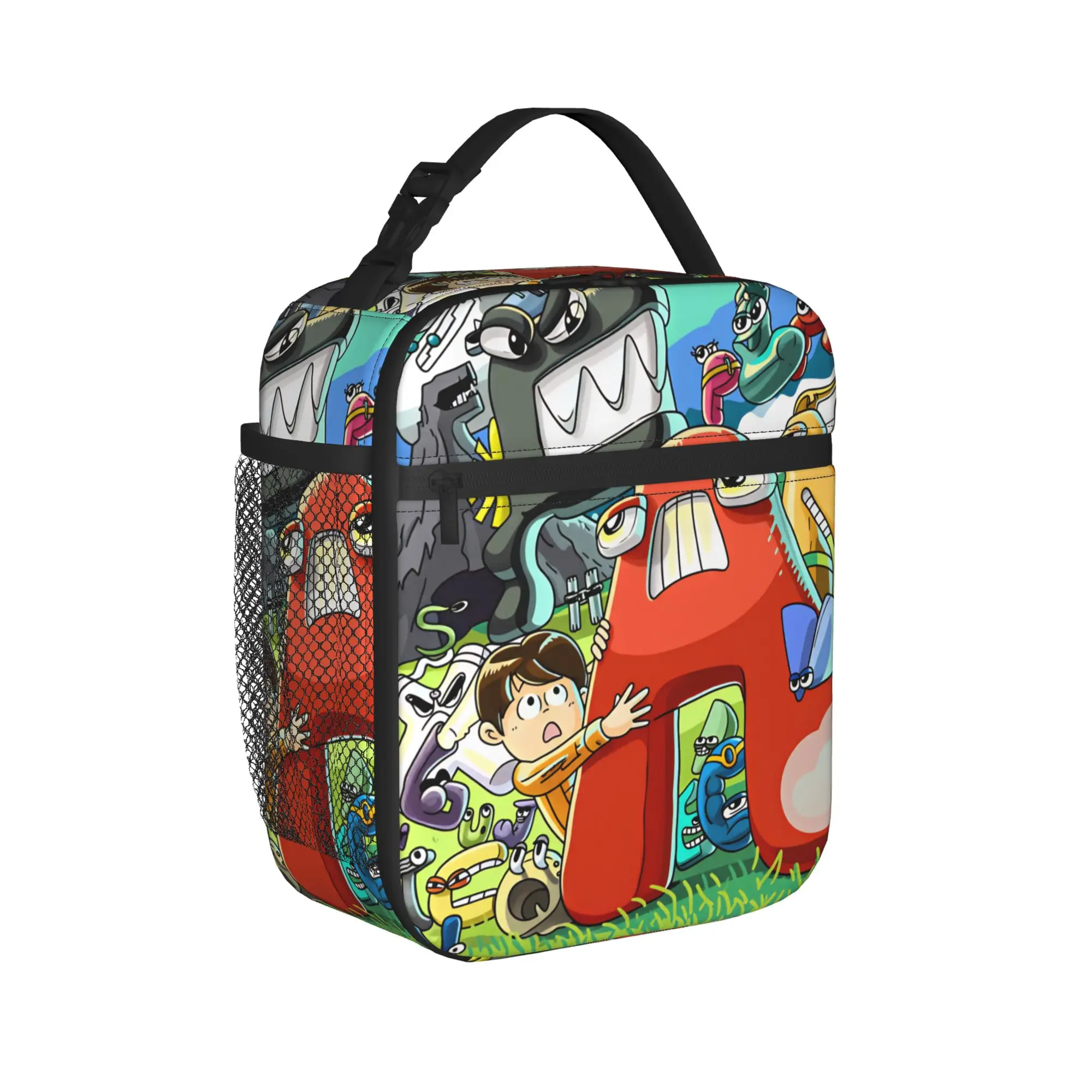 Alphabet Lores  Lunch Bag  Office Lunch Box For Adult Aesthetic Print Thermal Tote Handbags Oxford Portable Insulated Cooler Bag
