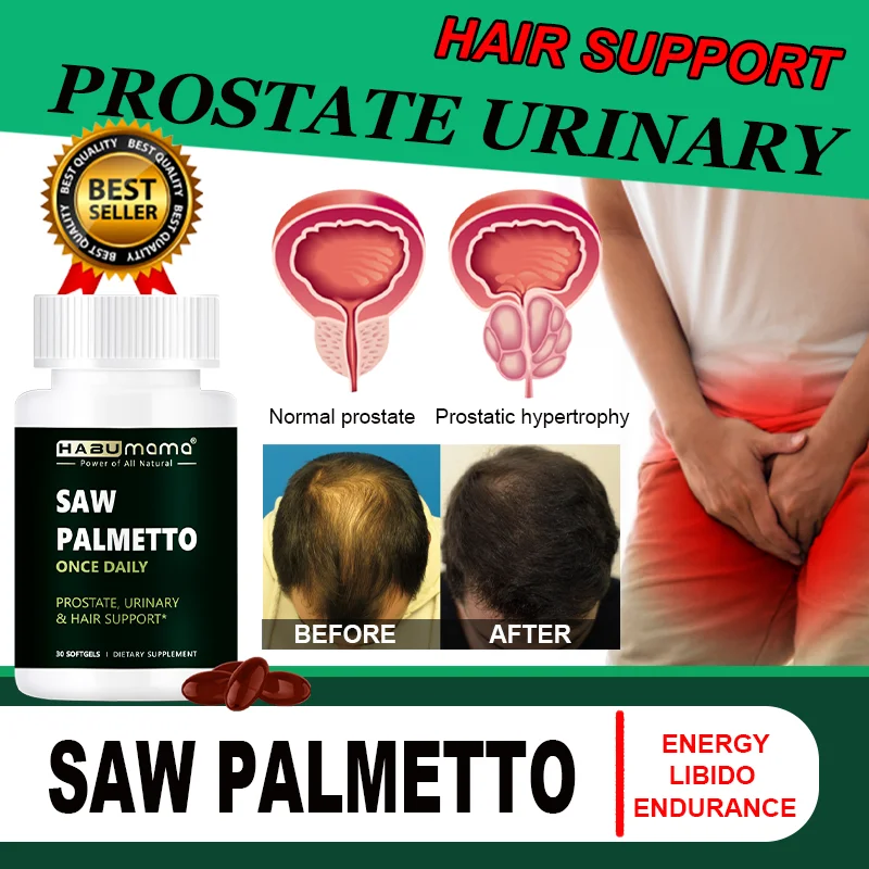 Prostate Saw Palmetto Supplement Men\'s Prostate Health Support Size Supports Urinary Relief Bladder Control