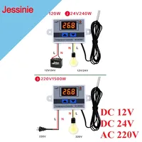 XH-W3001 10A 12V 24V 220V W3001 Digital LED Temperature Controller Module Control Switch Probe Thermostat NTC Sensor