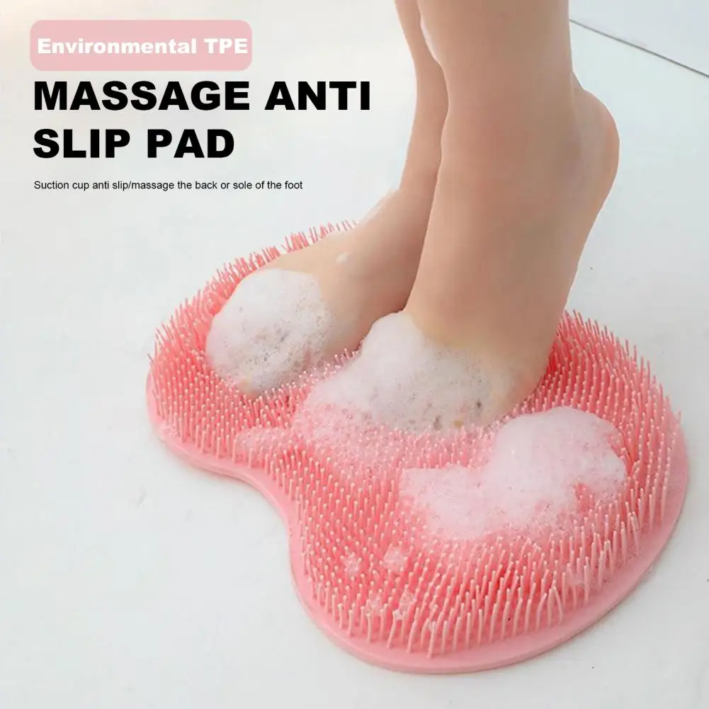 Anti-slip Bath Brush Bath Foot Massager Mat with Suction Cup Design Shower Massage Brush Anti-slip Scrubber for Relaxing Bath