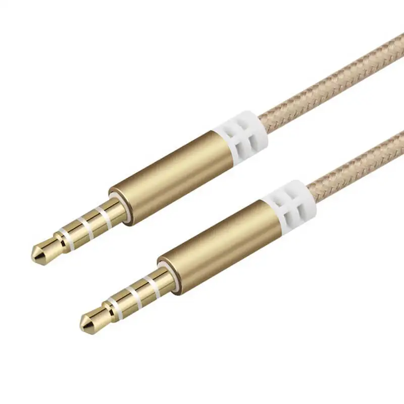 Cable trenzado de nailon de alta calidad AUX HIFI de 3,5mm, Cable de extensión de Audio Digital de 3,5mm C, para ordenador, altavoz, auriculares y