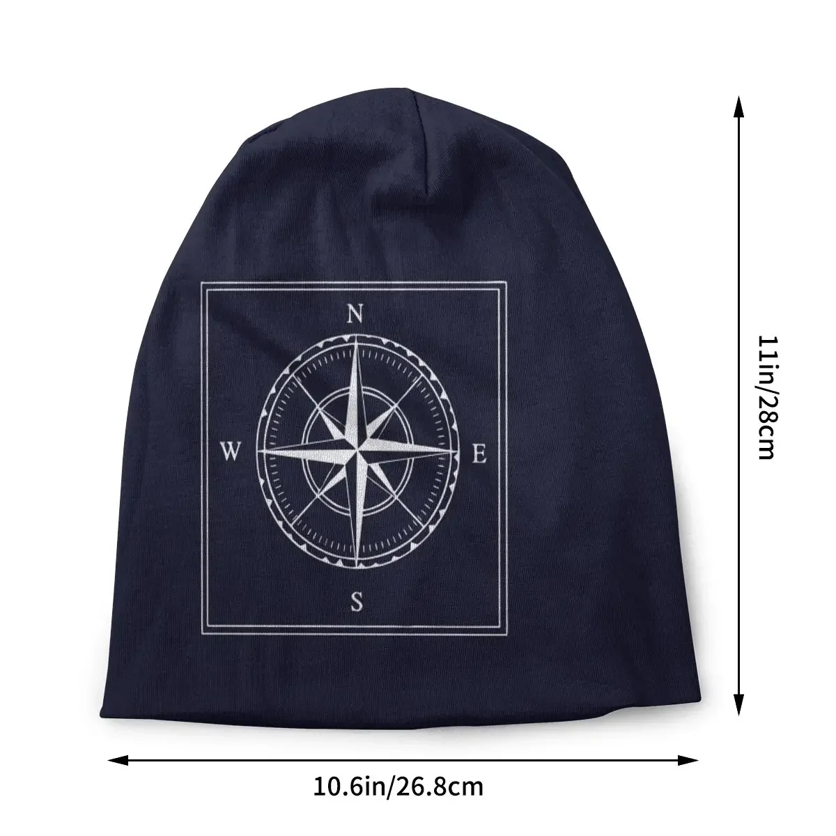 Navy Blue And White Skullies Beanies Sailing Ships Marine Ocean Hat Cool Outdoor Unisex Caps Adult Dual-use Bonnet Knit Hat