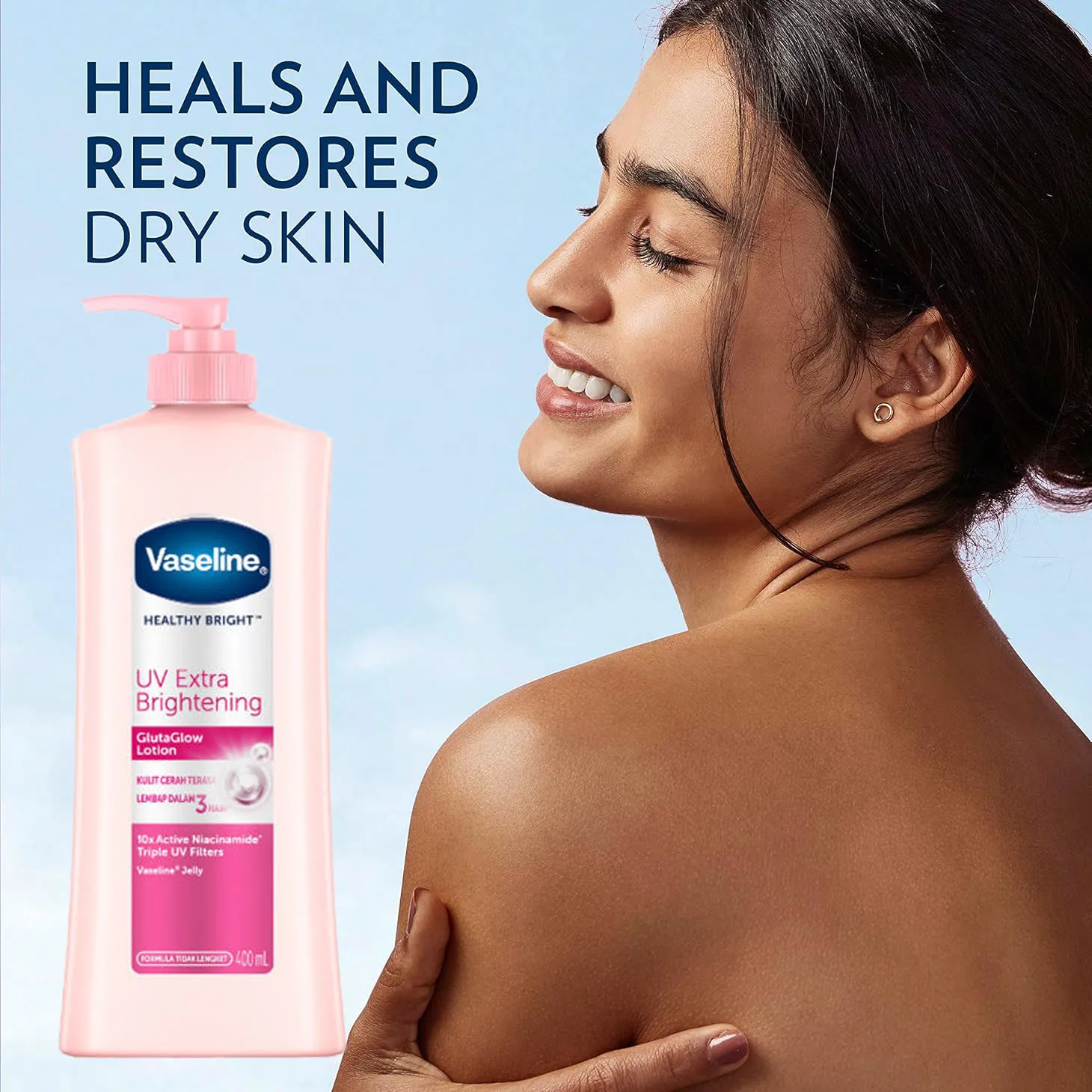 Vaseline Niacinamide Body Lotion 400ml Relieves Dry and Dehydrated Skin Exfoliates and Brightens Skin Tone Hydrating Body Cream