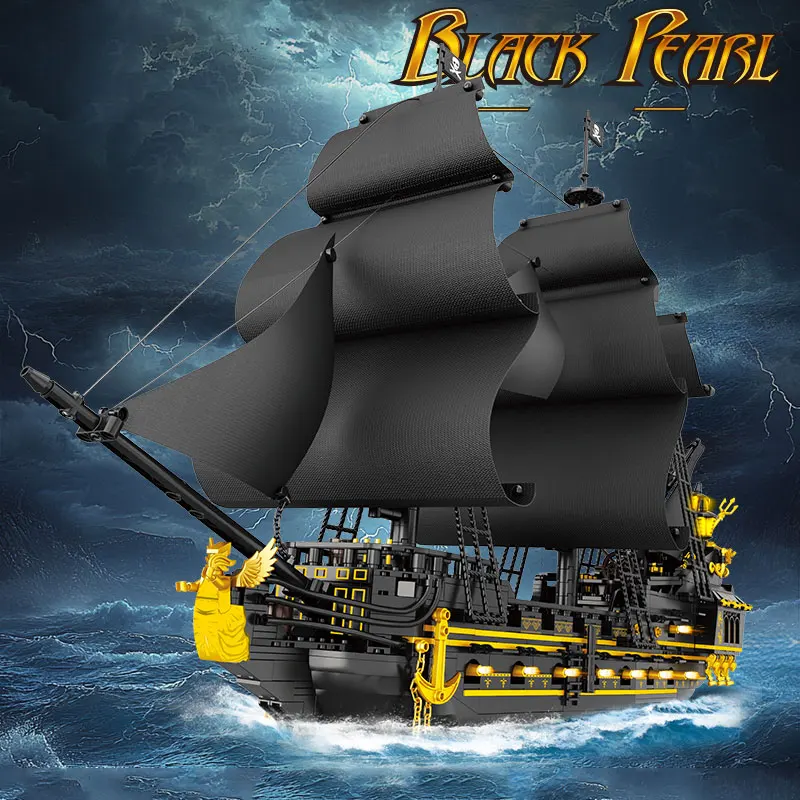 

2076PCS Black Pearl Pirate Ship Building Blocks, Puzzle Assembly Toy Ornament Models, Handmade Birthday Gifts for Boys