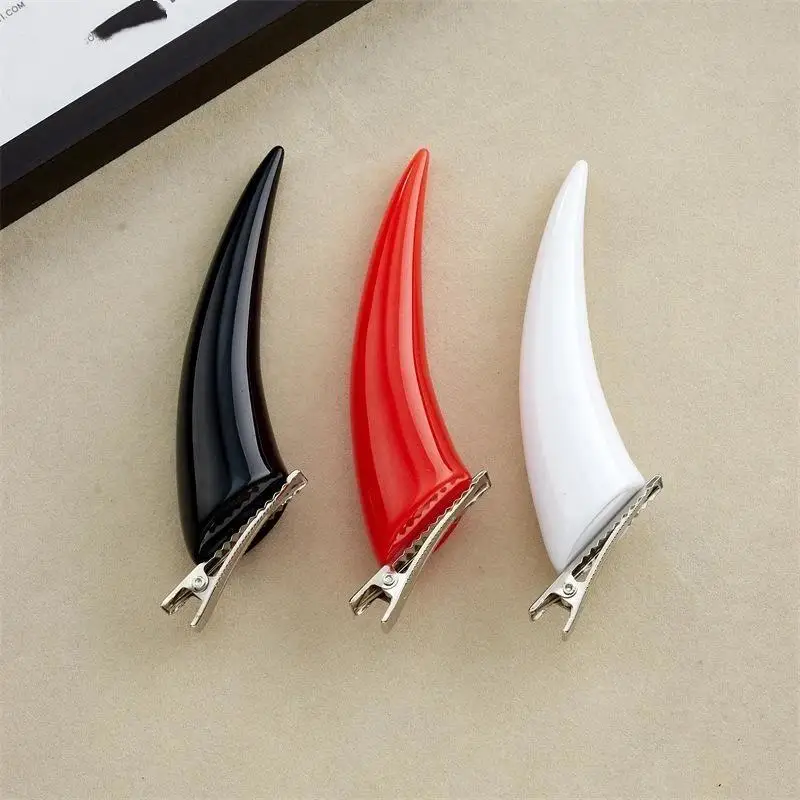 Dark Gothic Devil Horn Edge Plier Hair Halloween Costume Cartoon Black Hair Accessories Hair Clips Casual