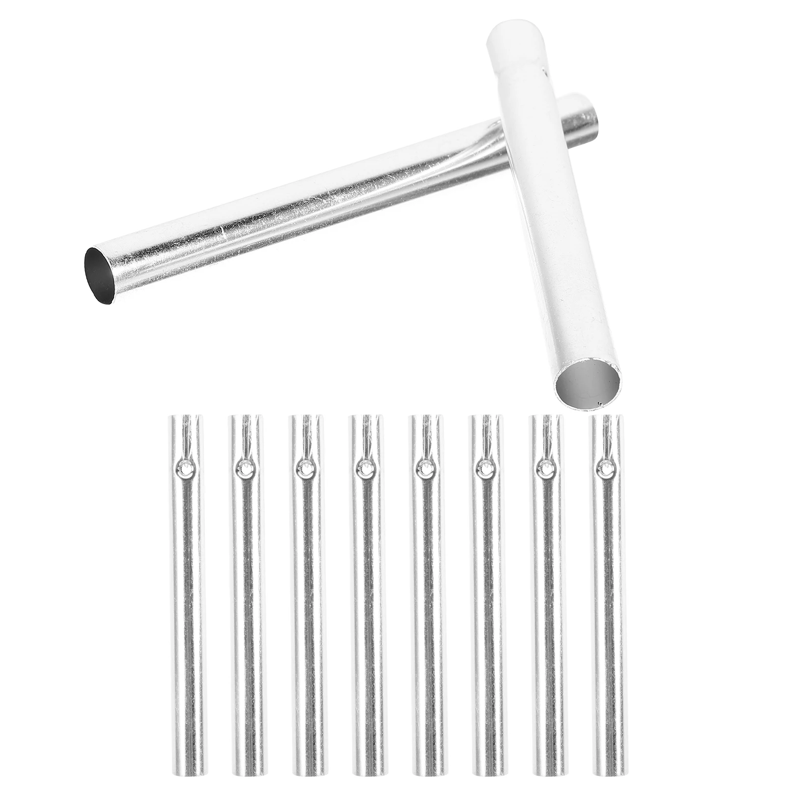 

10Pcs Aluminum Metal Wind Chime Tubes for DIY Crafting Durable Tubes Garden Yard Patio Decoration Parts Accessories