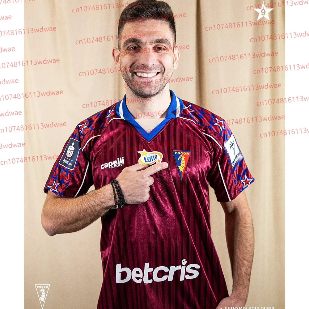 

Polish Football Jersey Men Short-sleeved T-shirt Summer Quick-drying Sportswear Pogoń Szczecin Kit Polska Special Edition Jersey