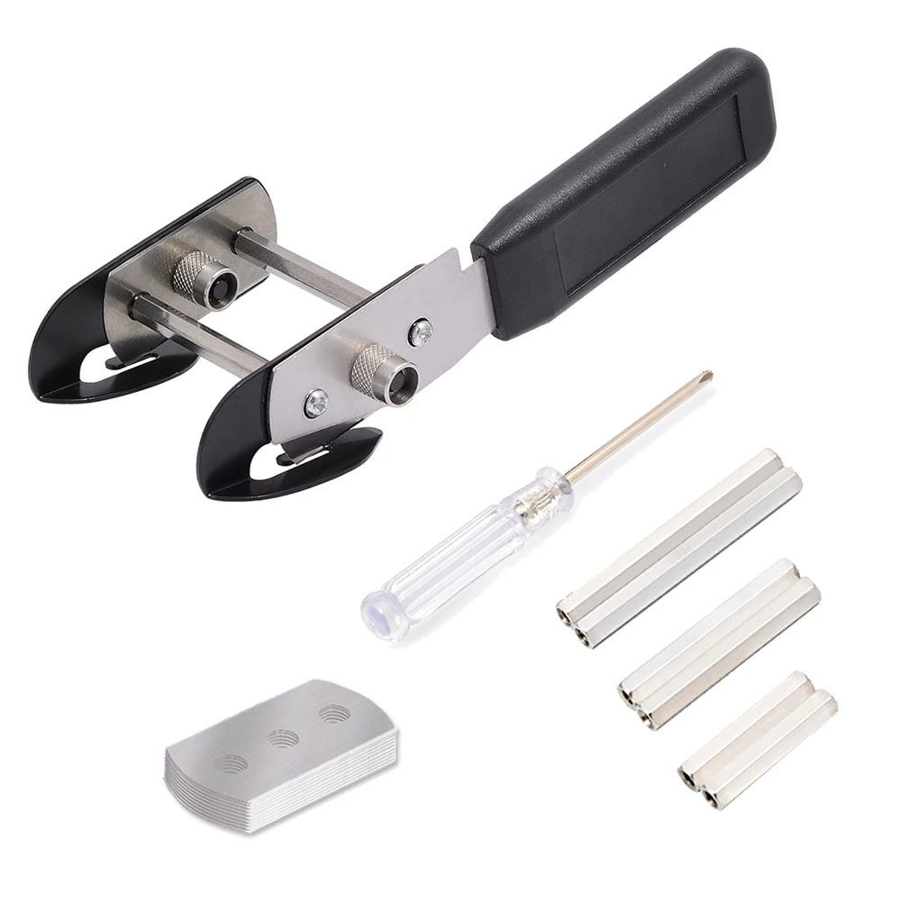 

FOSHIO Dual-Blade Safety Cutting Knife With 4-Width-Spacer Pins Carbon Fiber Vinyl Car Wrap Tints Film Paper Strip Slitting Tool