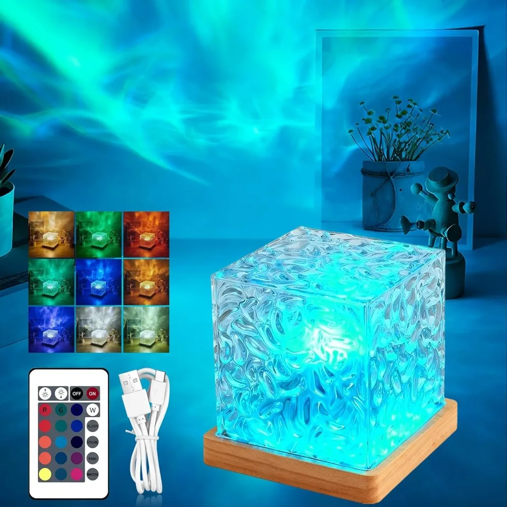 جهاز عرض الأضواء الشمالية مع جهاز تحكم عن بعد بتأثير موجة ديناميكية 16 لونًا لديكور الغرفة #1