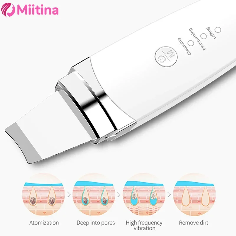 Ultrasonic skin scraper, pore cleaner, facial cleanser, blackhead remover, beauty scraper, import and export scraper