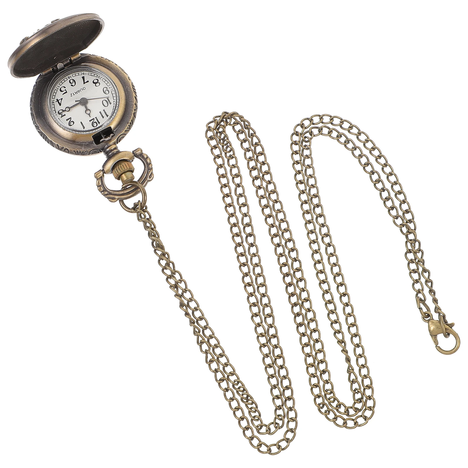 

Retro Vintage Pocket Watch Necklace Chain Metal Quartz Watch For Men Women Deer Pattern Elegantly Wearable Gift Timepiece