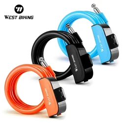 WEST BIKING Bike Cable Lock Multicolor Anti-theft Locks for Bicycle Electric Bike Motorcycle Copper Core Durable Steel MTB Lock