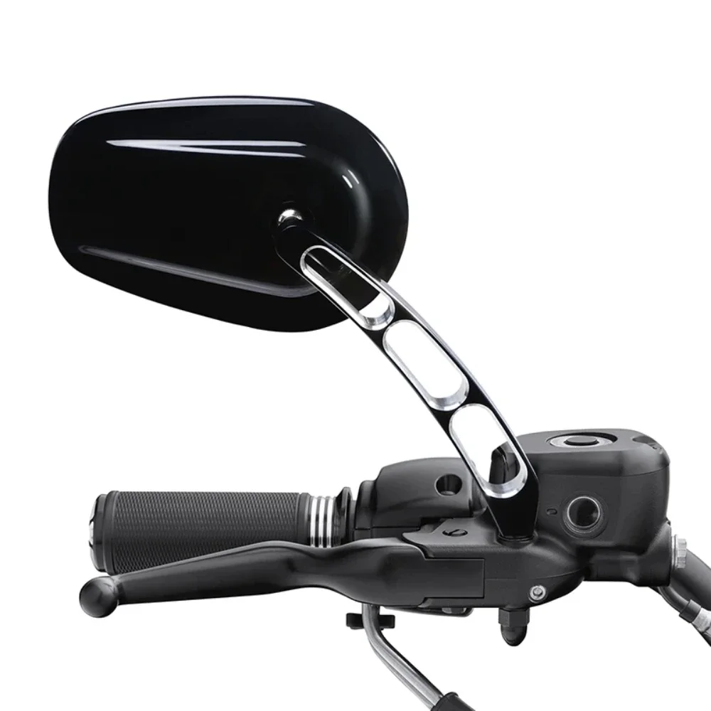 WB3 For Retro Cruiser Motorcycle Side Mirrors Chrome Plated Round Shape Anti-glare Waterproof for Bobber Chopper Softail Touring