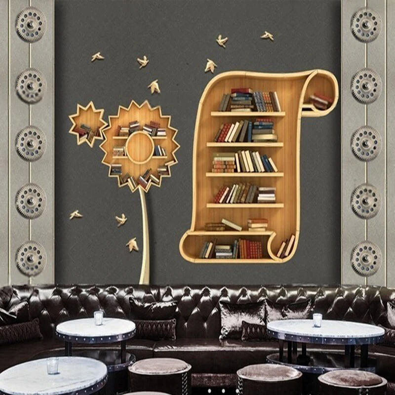 

Современная и простая механическая птица, креативная книжная полка, дизайнерская спецодежда, ТВ, диван, фоновая стена