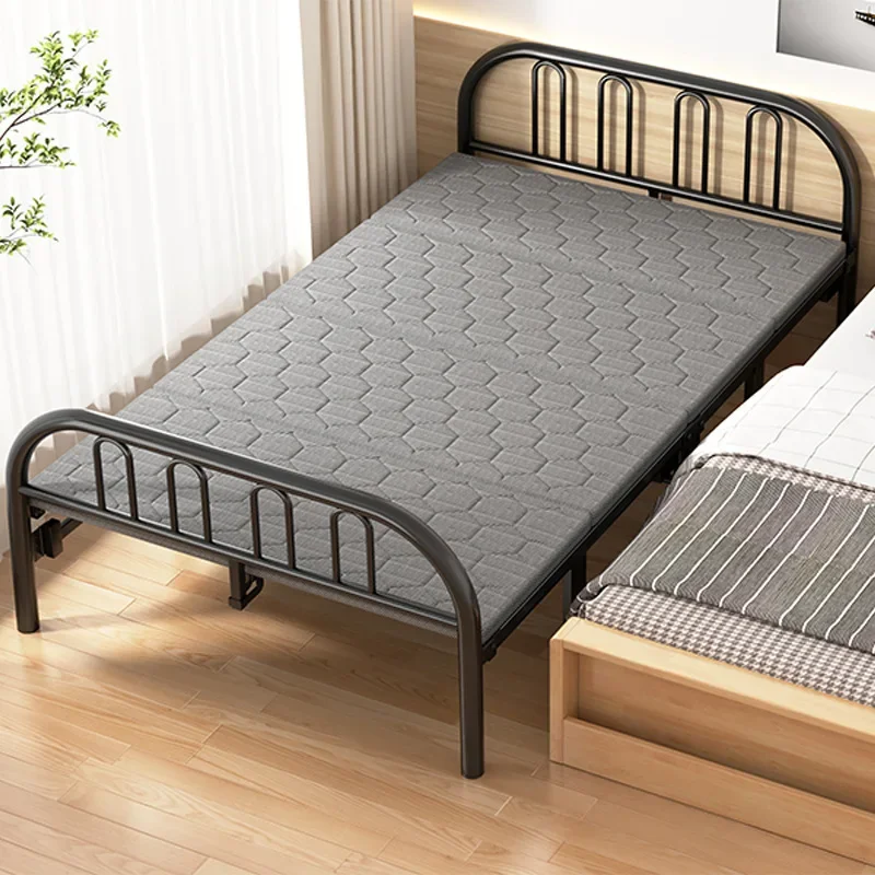 Rollaway Bed Single Bed 1 Meter 2 Household Double Adult Convenient Rental Room Artifact Dormitory Four Fold Hard Plate Iron Bed