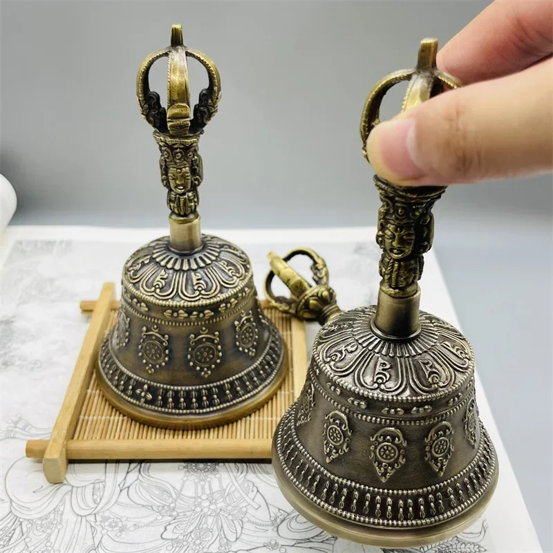 

Nepal Diamond Bell Pestle Eight Treasures Carved Bells Ring Yoga Meditation Sound Crisp Professional Percussion Instruments