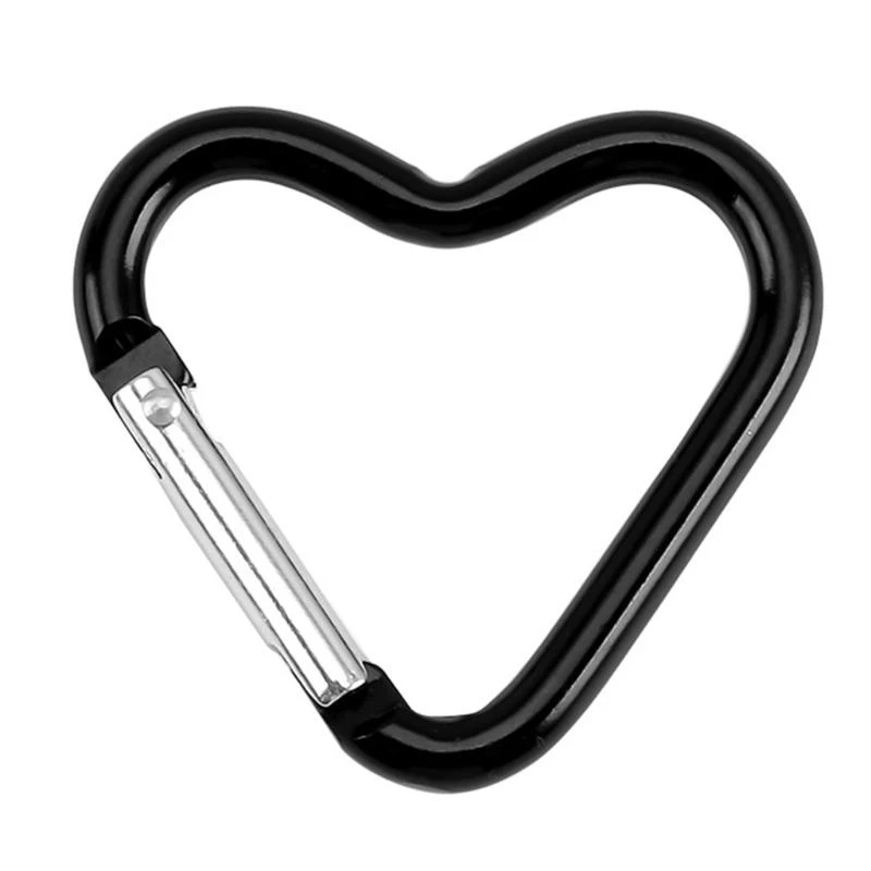 Set of 10 Heart Designs Metal Carabiner Keychains Convenient for Outdoor Adventures and Holder Organization