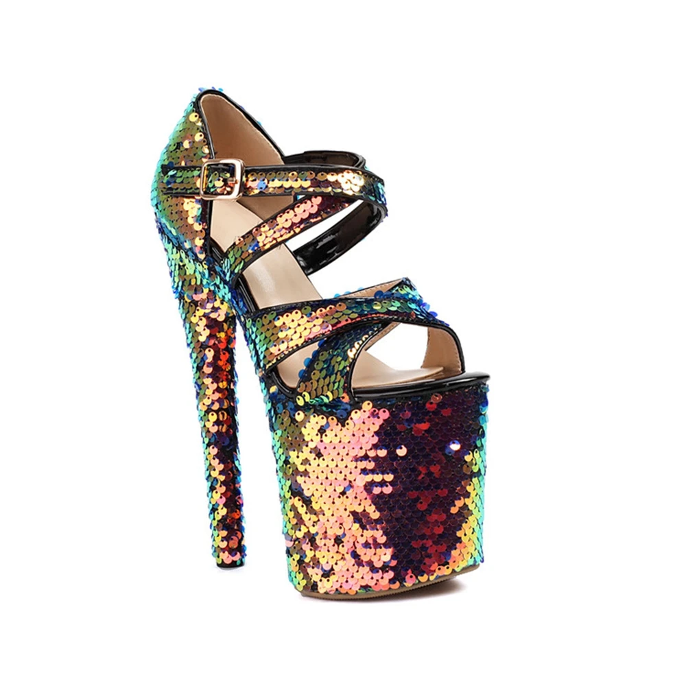 

Женские сандалии, летние сандалии на тонком высоком каблуке, пикантные модельные туфли с открытым носком и толстой подошвой, вечерние туфли с перекрестной пряжкой, рабочая одежда 197-3