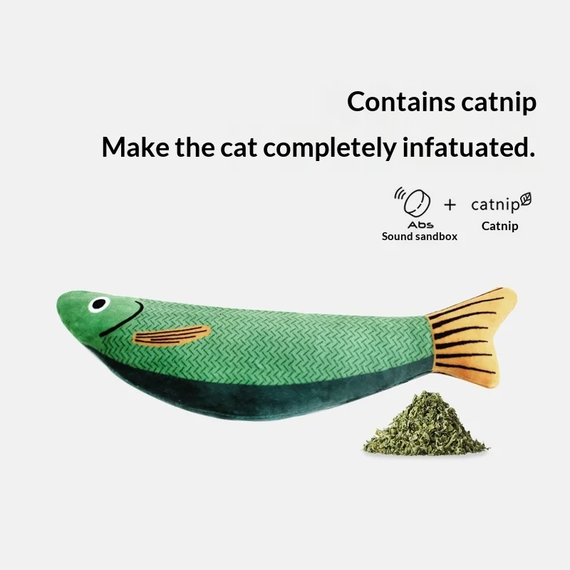 

Realistic Catnip Fish Toy - Plush Kicker with Silvervine, Interactive Wand & Chew-Resistant for Play (CE Certified)