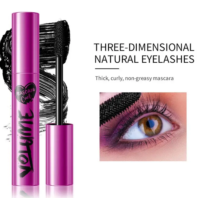 Mascara  Waterproof Lengthens Eyelashes Extension Black Non-smudge Lengthening Volume 5D Silk Fiber Mascara  Cosmetics