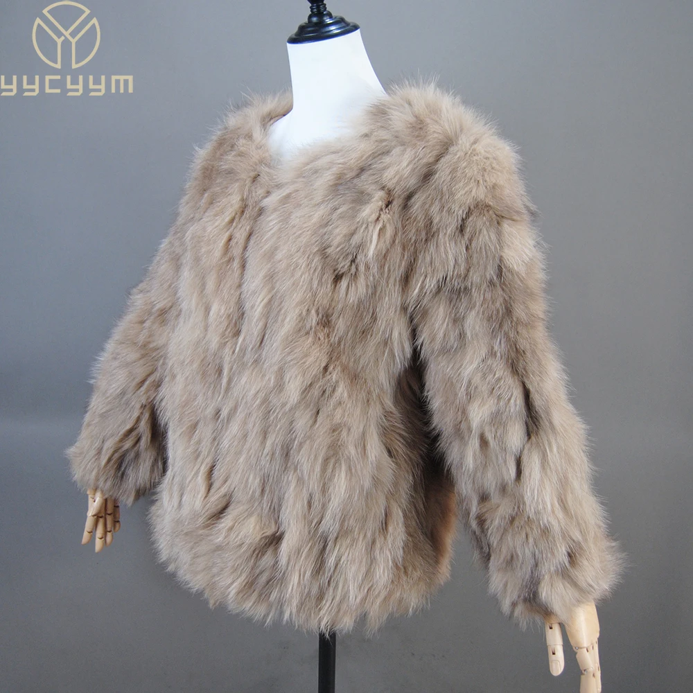 Real Fur Coat Women's Winter Warm Natural Fox Fur Coat High Quality LAN Fox Luxury Fashion 70cm Long Jacket Wholesale Hot 2024