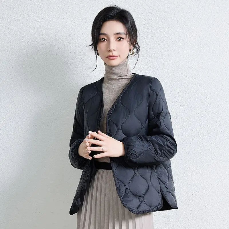 

Lightweight Down Coat Women Parkas Short 2026 New Autumn Winter Wear Bottom Warm Cotton Padded Jacket Liner Small Outwear Female