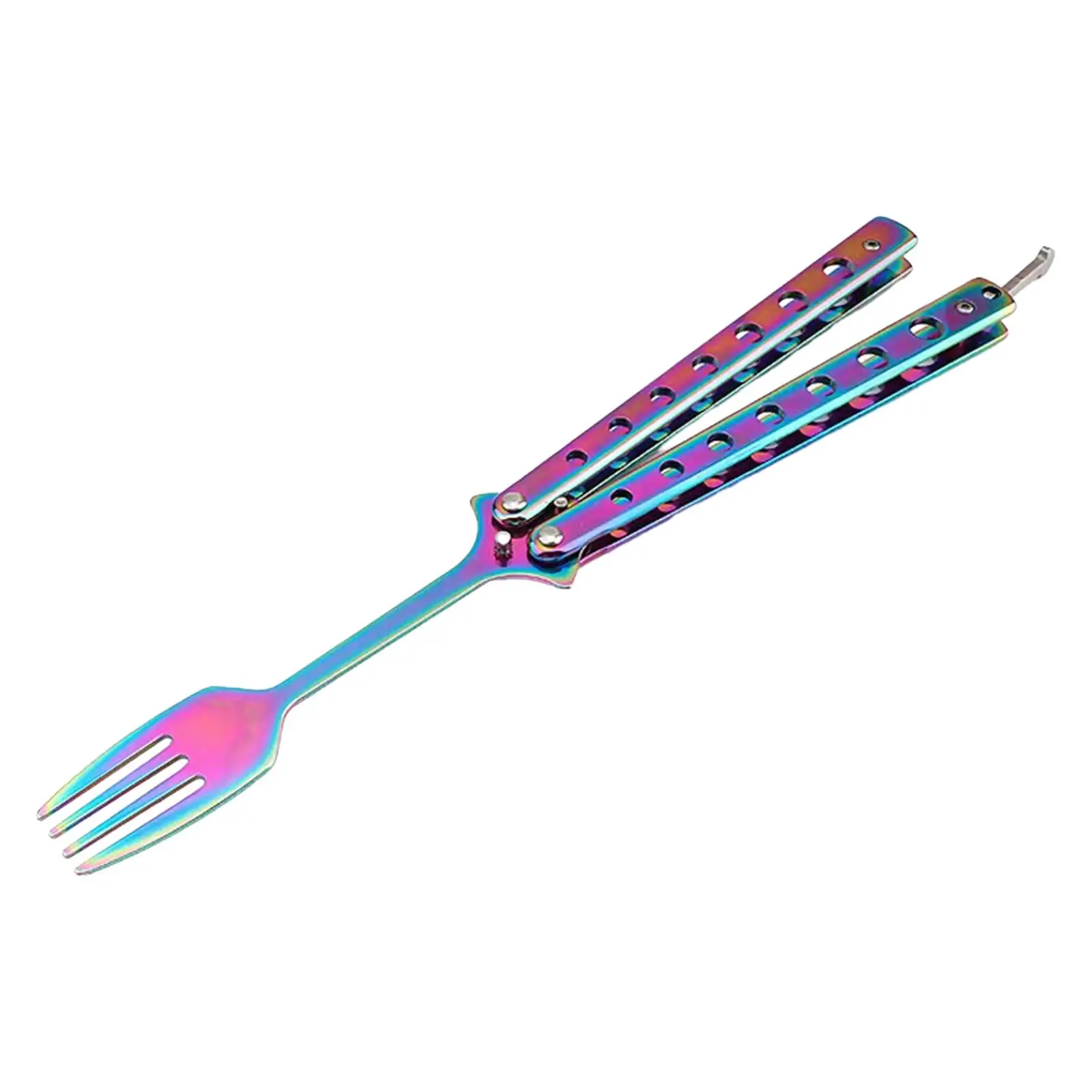 Picture 4: Butterfly Fork 9.06'' Portable Metal Foldable Utensil for BBQ Kitchen Picnic
