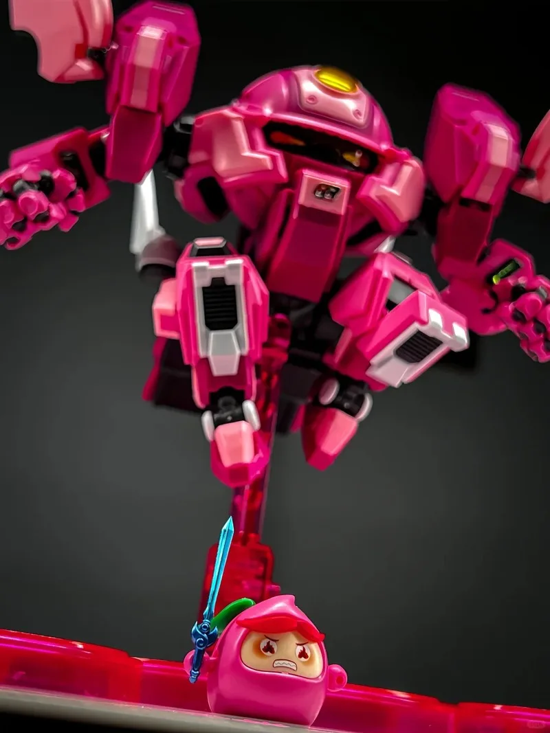 In Stock Yi Li Chuang Wan Fruity Robo Peach Surfer Turbo Grape Berry Hunter Assembling Model Toys Fruit Combo Peach Grape