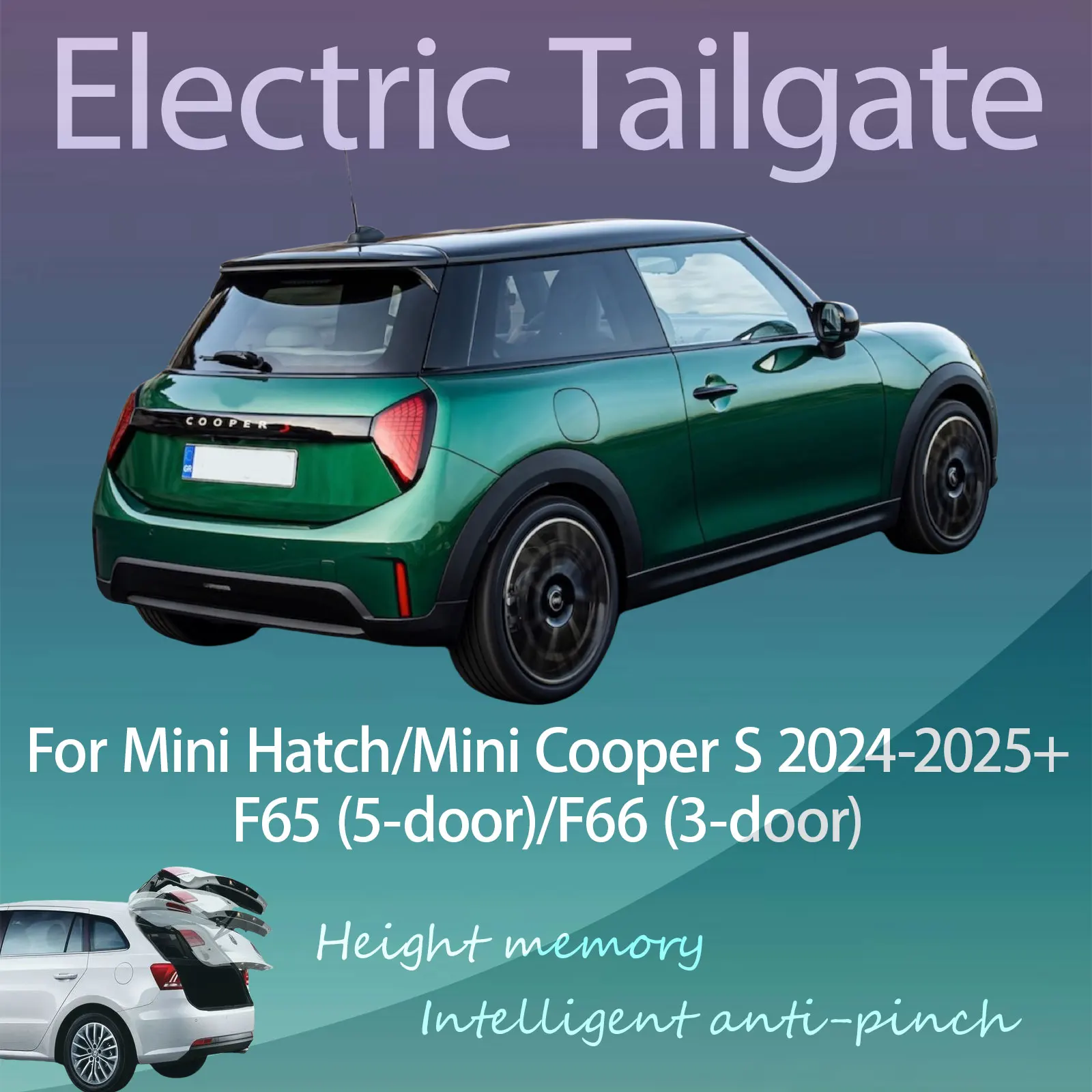 For Mini Hatch/Mini Cooper S F65/F66 2024-2025+ Electric Tailgate Hands Free Operation Dual Rod Electric Trunk Suction