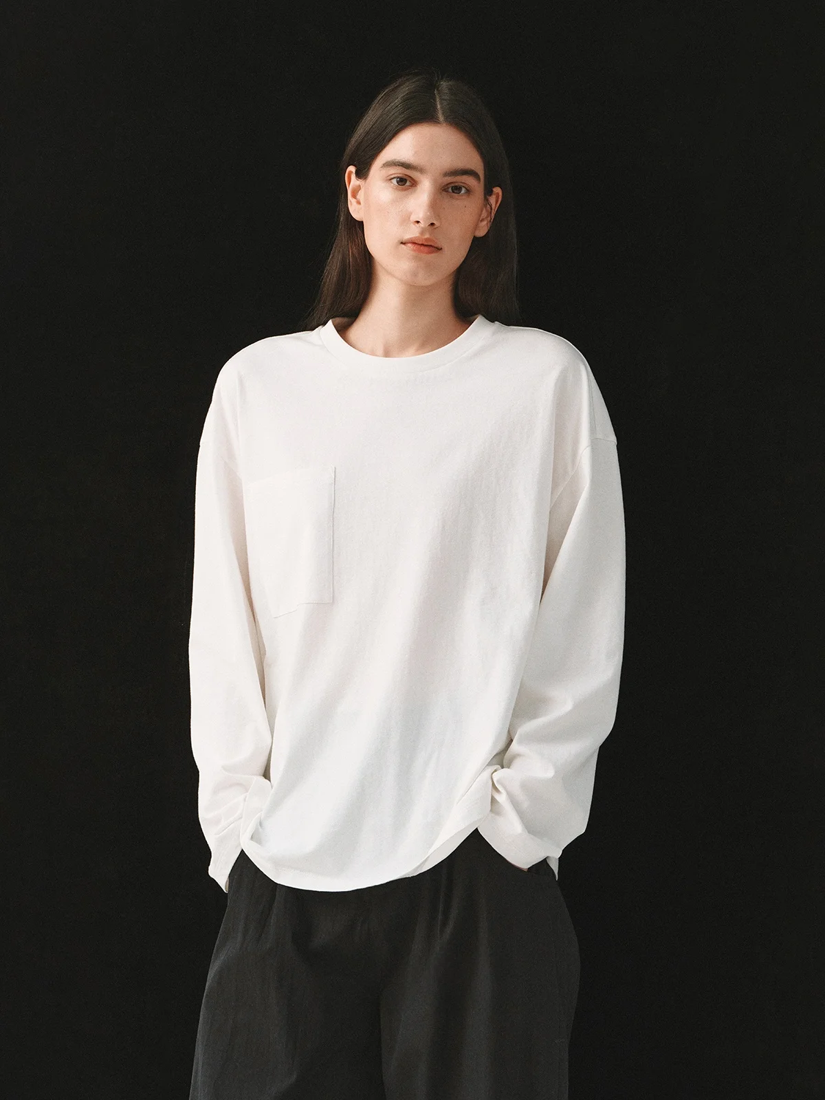 

Женская футболка Guoe с длинным рукавом, свободного кроя, из дышащего хлопка, с круглым вырезом, Cleanfit Sle Ciwalk, подходит для весны